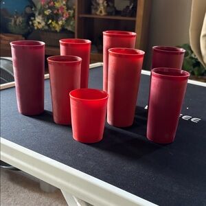 Tupperware Red Plastic Tumblers